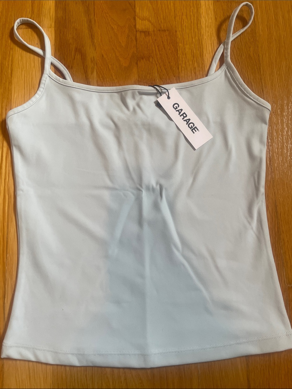 NWT New with Tags GARAGE Women’s Light Soft Blue Sleek Scoop Cami Tank Top